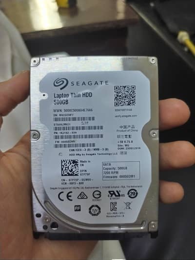 Seagate 500GB Laptop HDD – 7200RPM – SATA – Excellent Condition