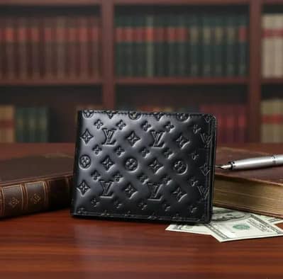 Luxury LV leather wallet black men's