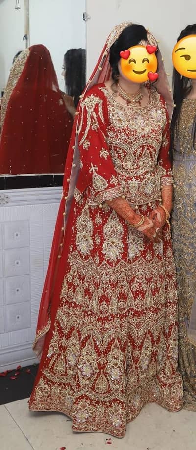 bridal lehenga in red colour
