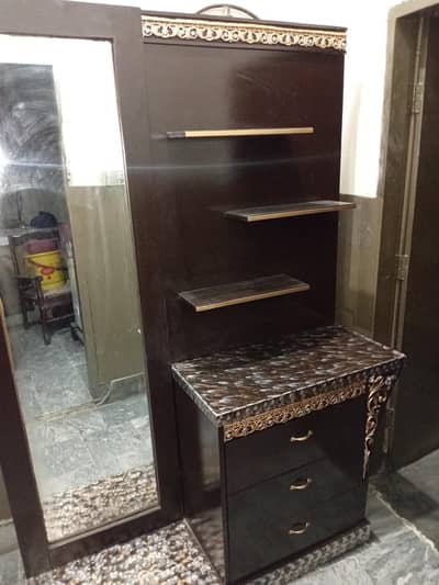 Dressing with Mirror + Side Table Wooden Bedroom Furniture Set