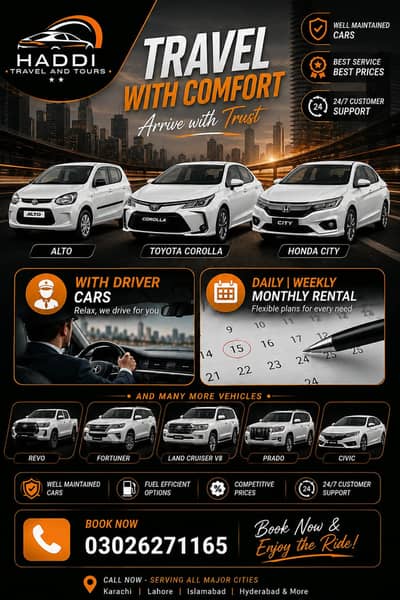 Rent a car daily weekly monthly available, Car Rental Services near me