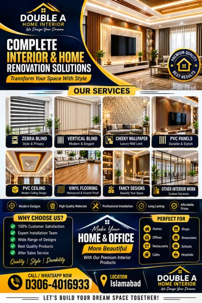 PVC Panels | Ceilings | Wallpapers | Blinds | Vinyl Flooring