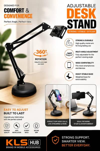 Mobile holder desktop stand in Metal metrial