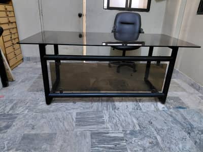 Office glass table chairs and sofa set