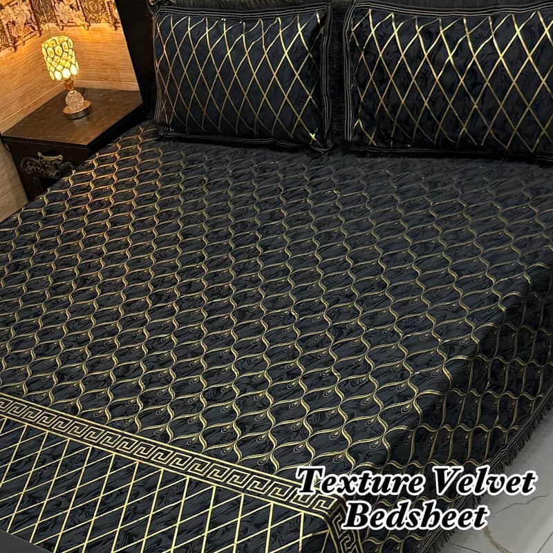 3PC Texture Velvet Bedsheet 2