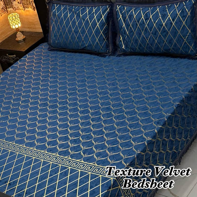 3PC Texture Velvet Bedsheet 3