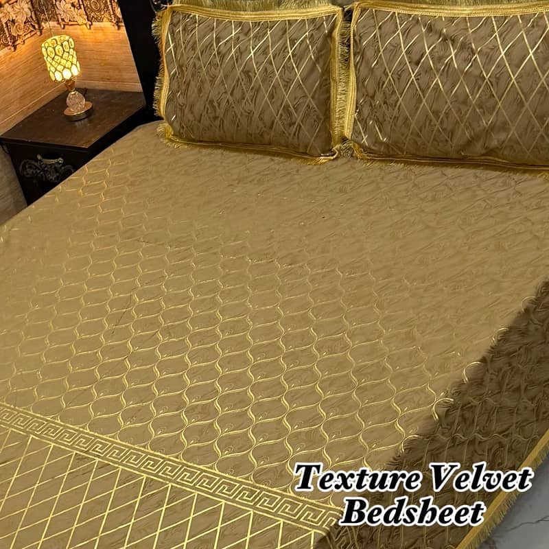3PC Texture Velvet Bedsheet 4