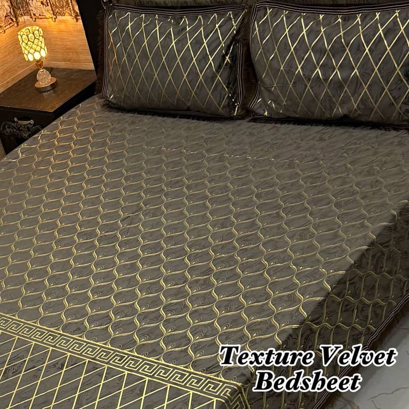3PC Texture Velvet Bedsheet 5