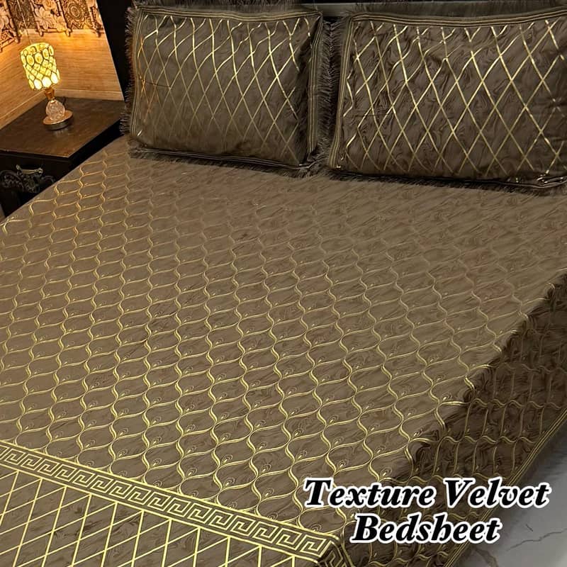 3PC Texture Velvet Bedsheet 8
