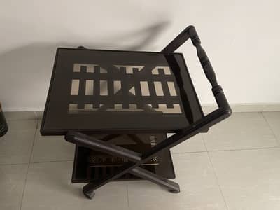 Wooden Dinning trolly double layer