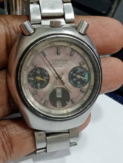 Vintage Rarer Citizen Bull Head automatic chronograph watch for men