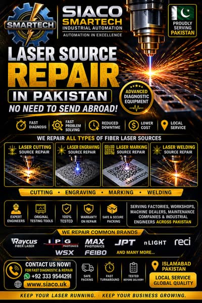 Laser Source Repair in Pakistan | Fiber Laser Cutting, Marking, Engra