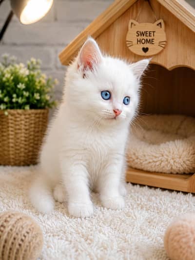 Heavy Coated Blue Eyes Kitten