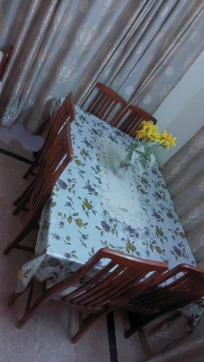 6 seater Wooden Dining Table chairs