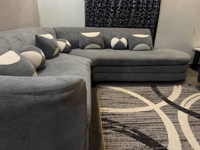 Grey almost brand new L Shaped Sofa