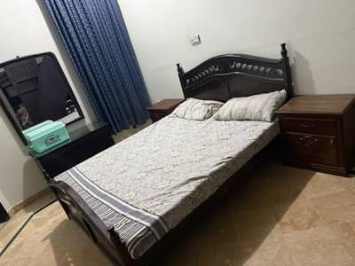 pure wood bed set with metres urgent for sale. 0332-0449200
