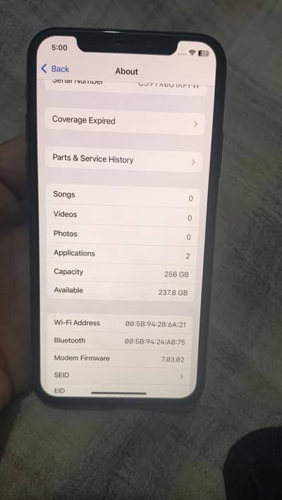 iphone XS non pta 256 gb 91 bh sim working all