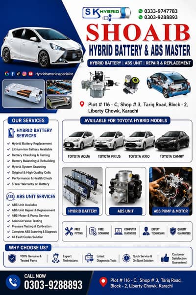 Aqua hybrid battery prius hybrid battery lithium battery abs unitmotar