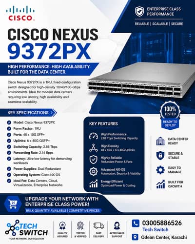 Cisco Nexus 9372PX 48-Port 10G Data Center Switch | Tested