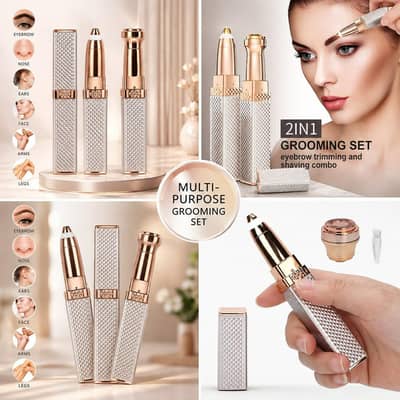 2-in-1 Electric Grooming Trimmer for Face & Eyebrows