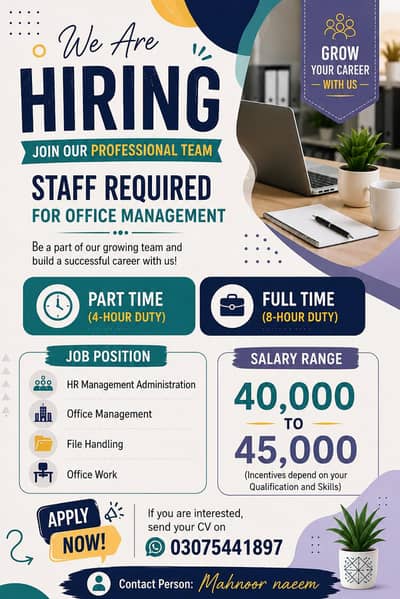 We are hiring In Lahore