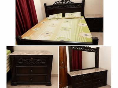 Bedroom Set for Sale – Bed, Side Tables & Mirror