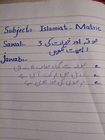 AIOU Matric Islamiat Solved Notes PDF - Handwritten