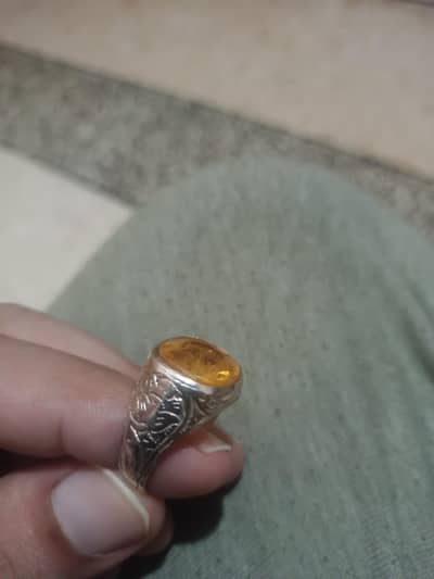 Original Pukhraj Stone in Silver ring