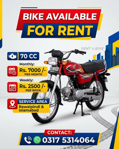 bike available for rent weekly and monthly