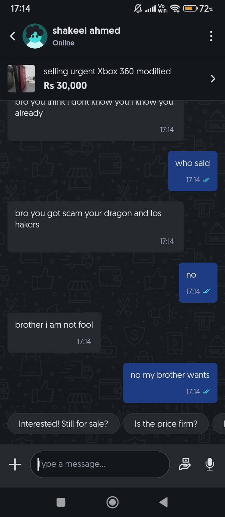 Got scripted by a trade script 0