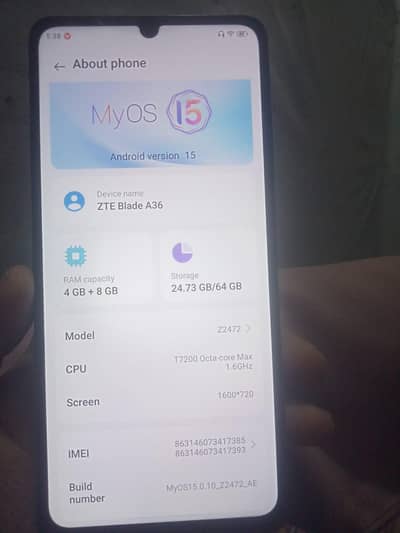 Zte blade a36