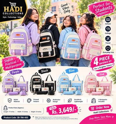  4-Piece Multipurpose Backpack Set | Perfect for Students! 