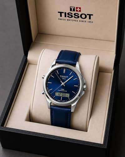 Tissot double time Quartz and digital  Leather strap