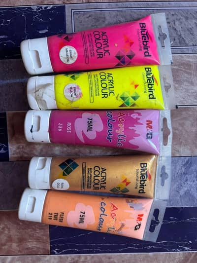 Painting colour tubes and canva
