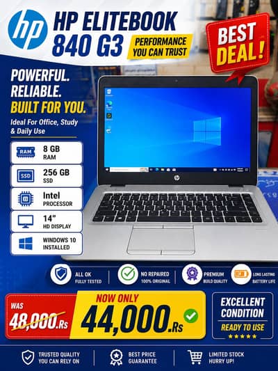 HP EliteBook 840 G3 Latest 256GB SSD / 8GB Ram