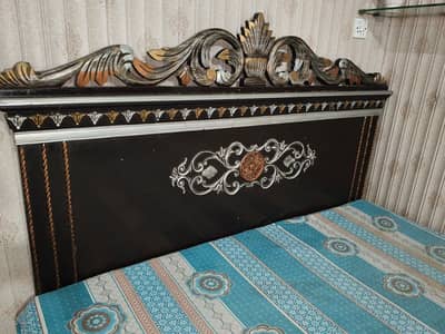 Wooden Bed, Dressing Table & Mattress for Sale