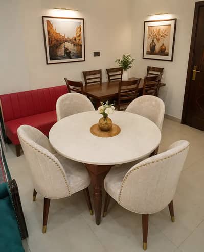 Dining Tables / Wooden Dining Table / Luxury Dining / Glass Top Dining