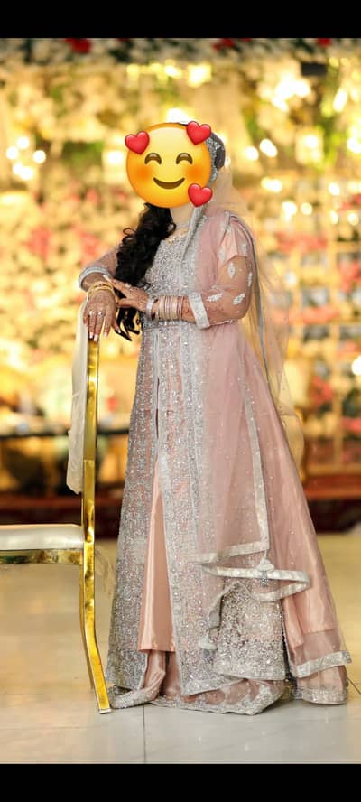 Walima bridal dress, engagement dress, baby pink
