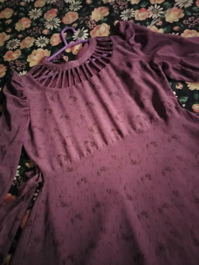 brand new dark lavender Georgette chiffon long flared frock