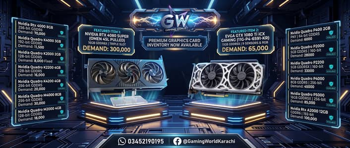 Fresh Nvidia Rtx 4080 SUPER 16GB  1080TI 11GB A2000 12GB  P5000 16GB