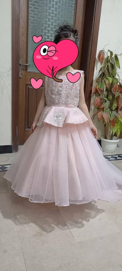 6 year girl long tail frock