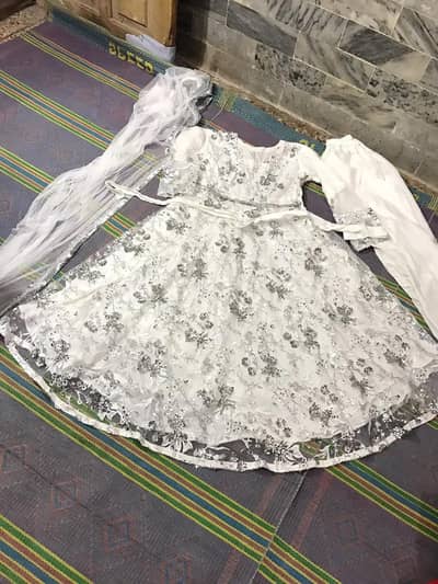 Brand New White & Silver Heavy Party Maxi