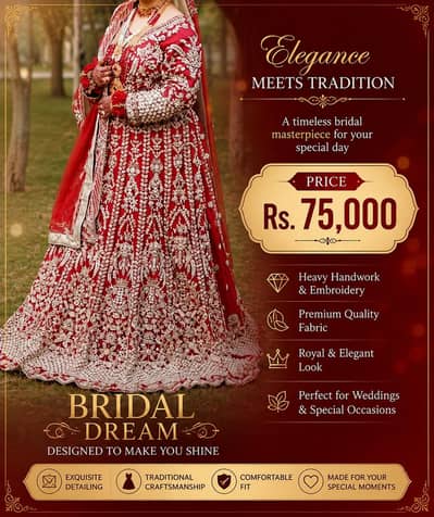 Red Bridal Dress Heavy Handwork Lehenga Wedding Barat Walima Wear