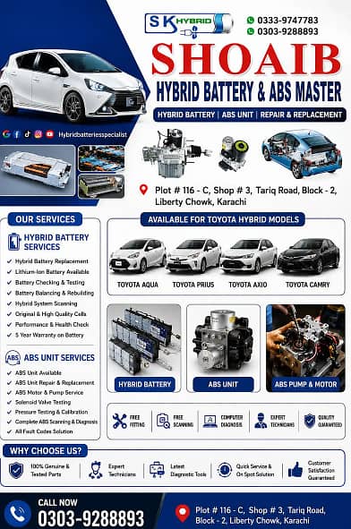 Aqua Hybrid Battery|Prius Hybrid Battery|Lithium Battery Abs Unitmotar