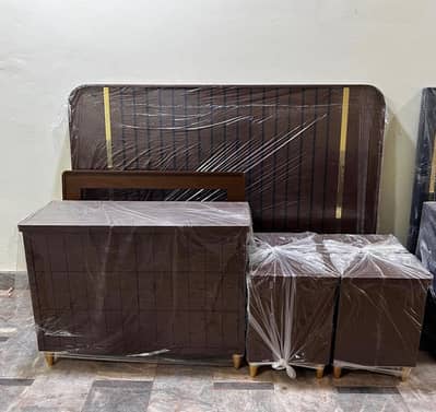 King size bed with chester drawers and side tables