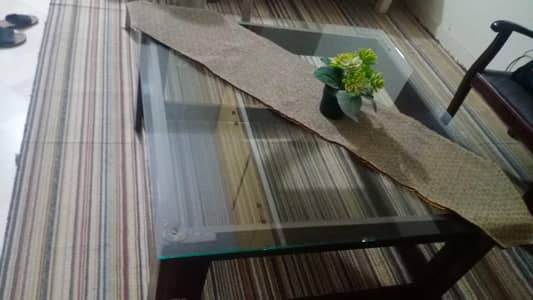 Wooden Center Table with 4 Matching Stools