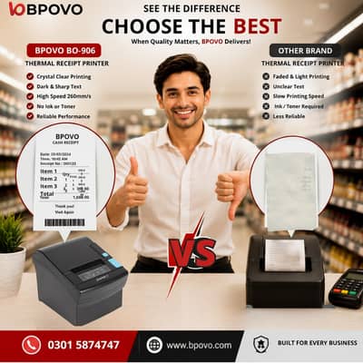 Receipt Printer Thermal 3-inch Multi-Connectivity BPOVO BO-906