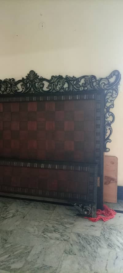 Double bed king size with dressing table without mattress
