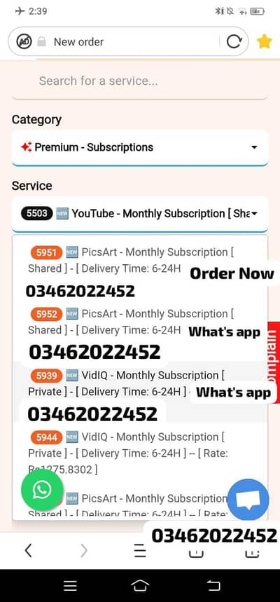 All Service Available Order Now 03462022452