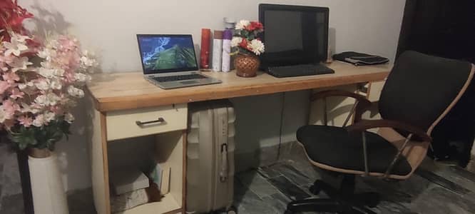 Solid Wood Office/Study Table + Chair for Sale